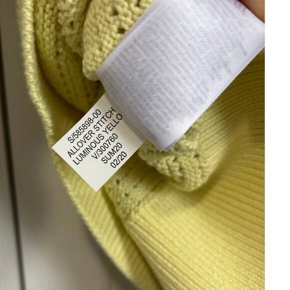 Banana Republic NWT Allover Stitch Yellow Open Knit Sweater XS - Picture 8 of 8